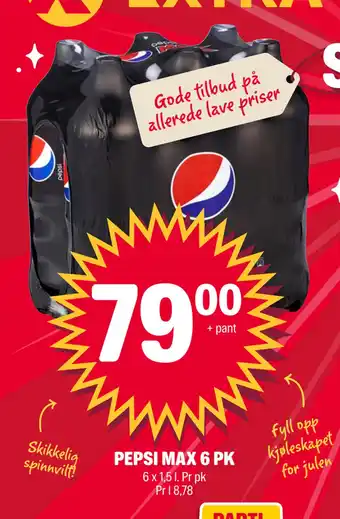 Coop Extra Pepsi max 6 pk tilbud