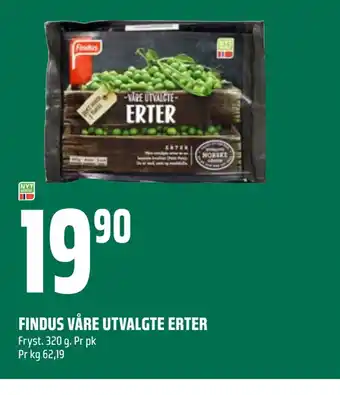 Coop Obs Findus våre utvalgte erter tilbud