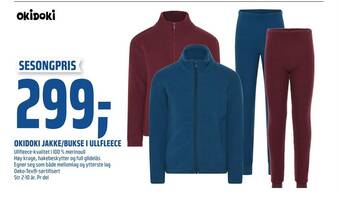 Coop Obs Okidoki jakke/bukse i ullfleece tilbud