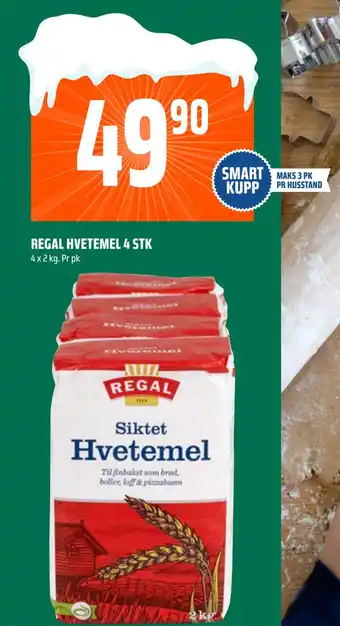 Coop Obs Regal hvetemel 4 stk tilbud