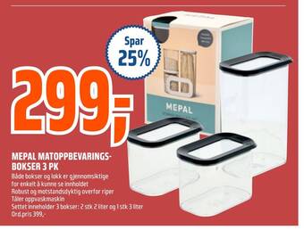 Coop Obs Mepal matoppbevarings- bokser 3 pk tilbud