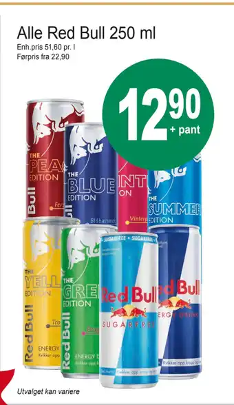 Joker Alle red bull 250 ml tilbud