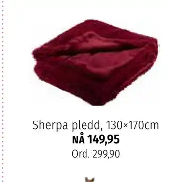 Nille Sherpa pledd, 130×170cm tilbud