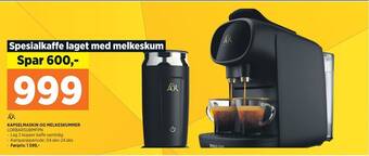 POWER Kapselmaskin og melkeskummer tilbud