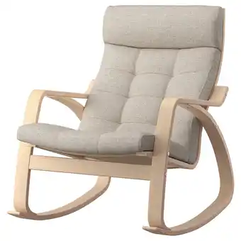 IKEA Poäng gyngestol, hvitbeiset eikefiner/gunnared beige tilbud