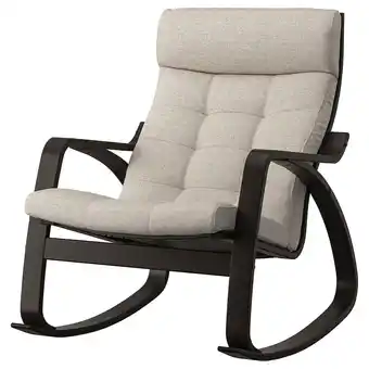 IKEA Poäng gyngestol, brunsvart/gunnared beige tilbud