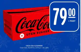 Rema 1000 Coca-cola u/sukker tilbud