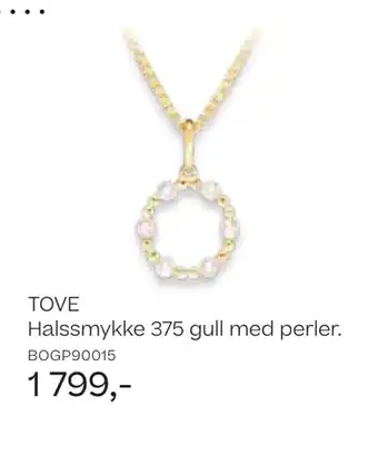 Bjørklund Tove halssmykke 375 gull med perler tilbud