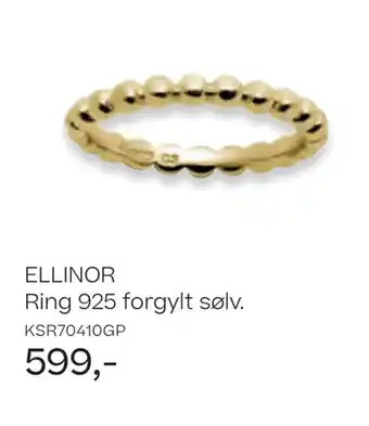 Bjørklund Ellinor ring 925 forgylt sølv tilbud
