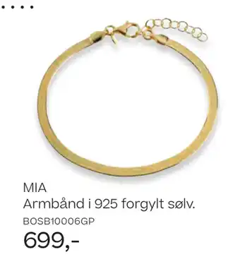 Bjørklund Mia armbånd i 925 forgylt sølv tilbud