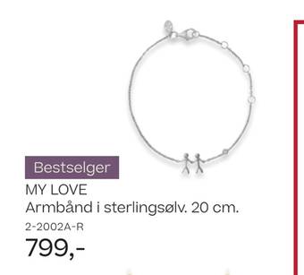 Bjørklund My love armbånd i sterlingsølv. 20 cm tilbud