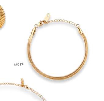 Bjørklund Armbånd thin snake armbånd finnes i to str 18k forgylt stål tilbud