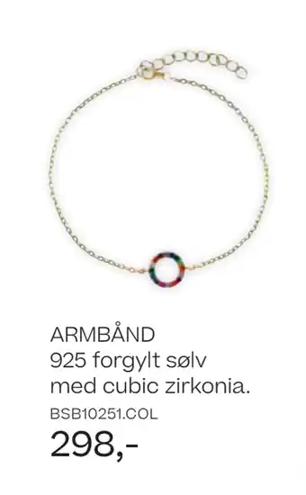 Bjørklund Armbånd 925 forgylt sølv med cubic zirkonia tilbud