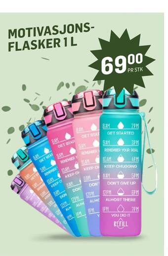 Holdbart Motivasjonsflasker 1 l tilbud