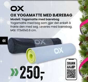 Sport Outlet Ox yogamatte med bærebag tilbud