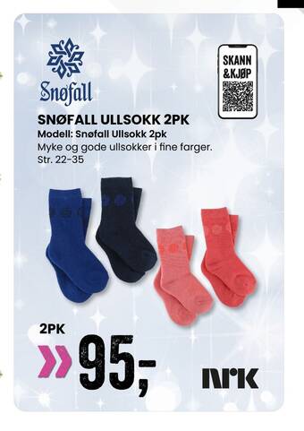 Sport Outlet Snøfall ullsokk 2pk tilbud