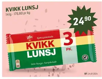Holdbart Kvikk lunsj tilbud