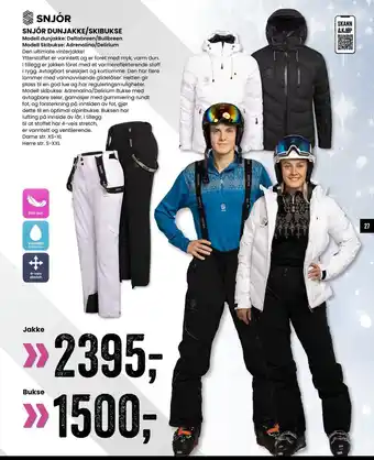 Sport Outlet Snjór dunjakke/skibukse tilbud