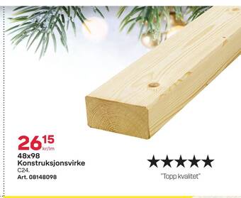 Byggmax 48x98 konstruksjonsvirke tilbud