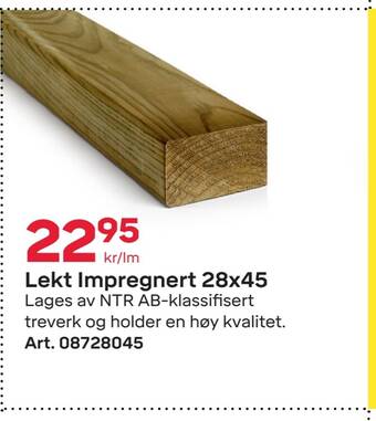 Byggmax Lekt impregnert 28x45 tilbud