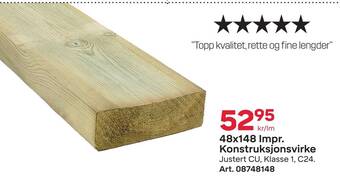 Byggmax 48x148 impr. konstruksjonsvirke tilbud