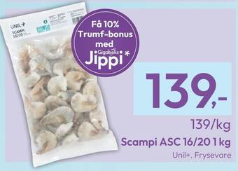 Gigaboks Scampi asc 16/20 1kg tilbud