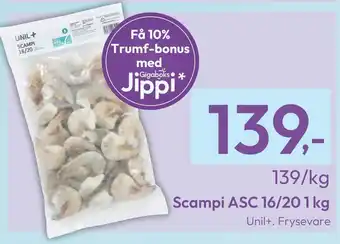 Gigaboks Scampi asc 16/20 1kg tilbud