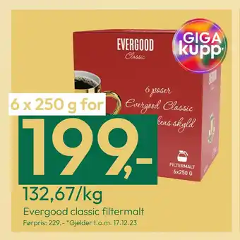 Gigaboks Evergood classic filtermalt tilbud