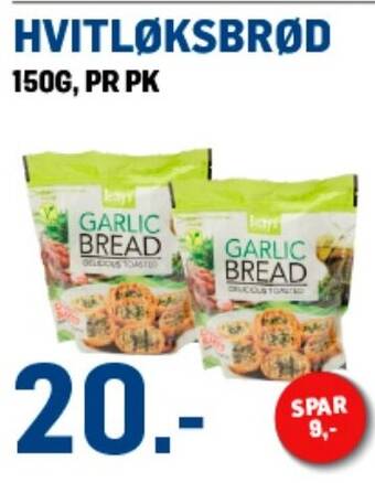 Price Lagerbutikk HVITLØKSBRØD tilbud