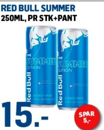 Price Lagerbutikk RED BULL SUMMER 250ML tilbud