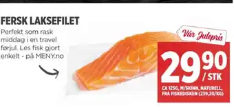 Meny FERSK LAKSEFILET tilbud