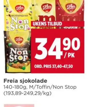Meny Freia sjokolade tilbud