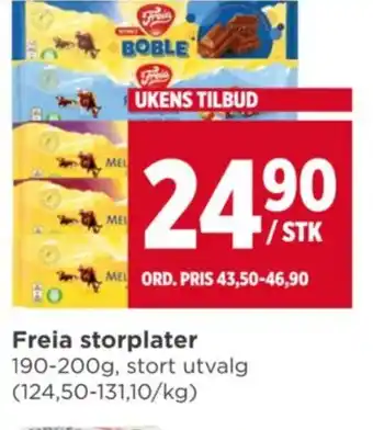 Meny Freia storplater tilbud