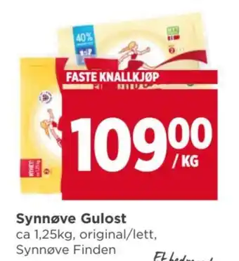 Meny Synnøve Gulost tilbud