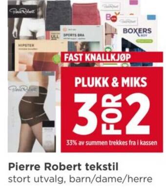 Meny Pierre Robert tekstil tilbud