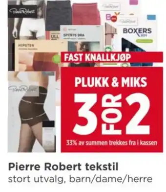 Meny Pierre Robert tekstil tilbud