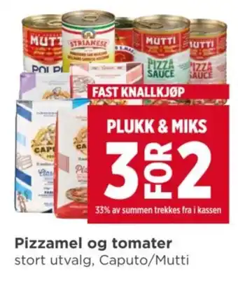 Meny Pizzamel og tomater tilbud