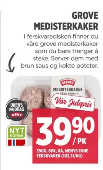 Meny Meny medisterkaker tilbud