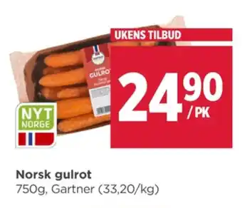 Meny Gartner gulrøtter tilbud