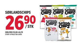 Jacobs Sørlandschips tilbud