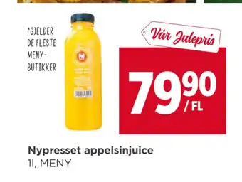 Meny Nypresset appelsinjuice tilbud