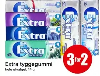 Spar Extra tyggegummi hele utvalget, 14 g tilbud