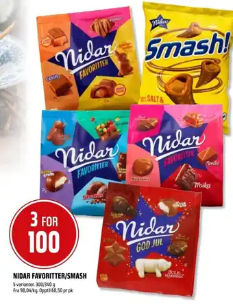 Coop Obs NIDAR FAVORITTER/SMASH tilbud