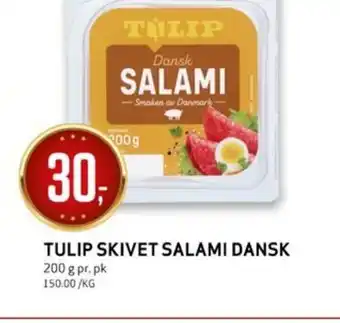 Bunnpris TULIP SKIVET SALAMI DANSK tilbud