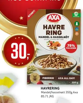HAVRERING Mandel/hasselnøtt