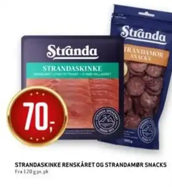 Bunnpris STRANDASKINKE RENSKÅRET OG STRANDAMØR SNACKS tilbud