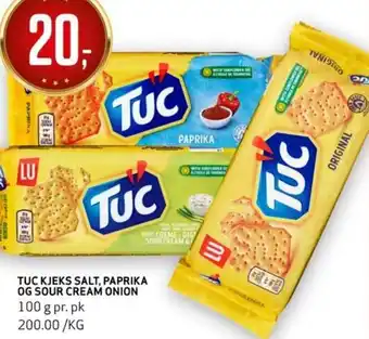Bunnpris TUC KJEKS SALT, PAPRIKA OG SOUR CREAM ONION tilbud