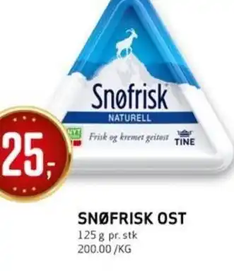 Bunnpris SNØFRISK OST tilbud