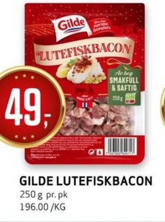 Bunnpris GILDE LUTEFISKBACON 250 g tilbud