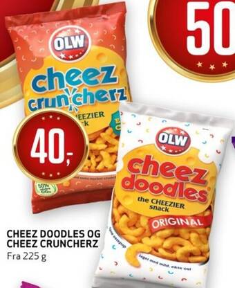 Bunnpris CHEEZ DOODLES OG CHEEZ CRUNCHERZ 225g tilbud